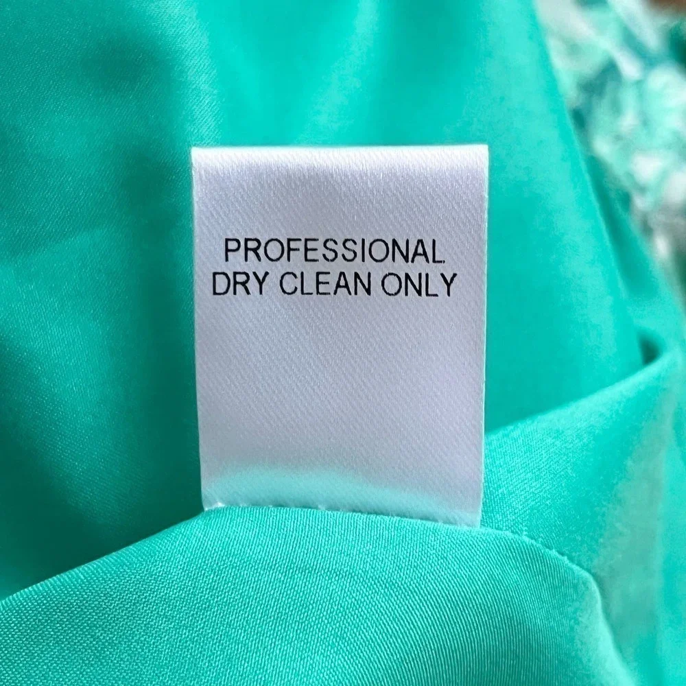 Yoana Baraschi Fit & Flare Jacquard‎ Cocktail Dress in Green Florals, Size 2